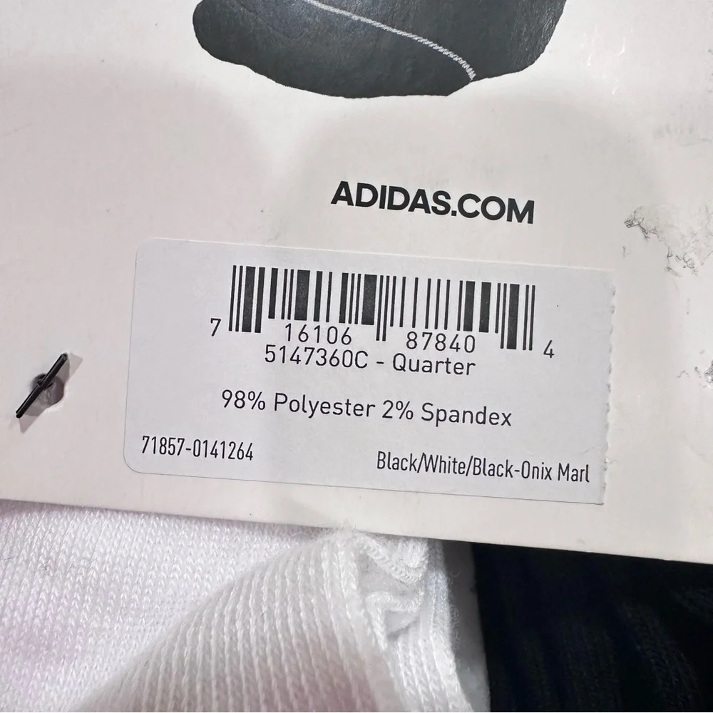 Adidas Youth Black and White Athletic Socks